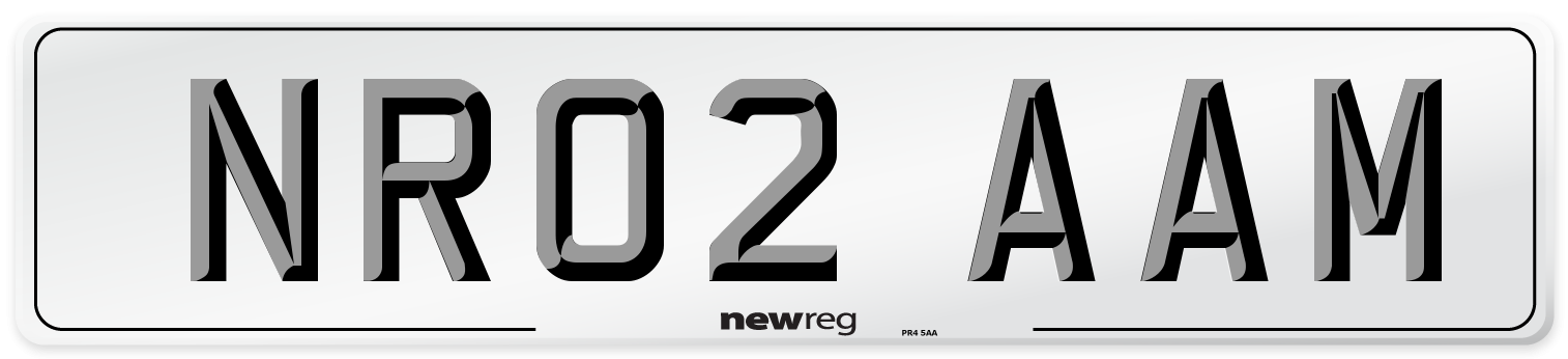 NR02 AAM Number Plate from New Reg